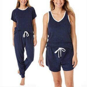 Lucky Brand Women's 4-Piece Pajama Set - Blue Iris - Size L NWT